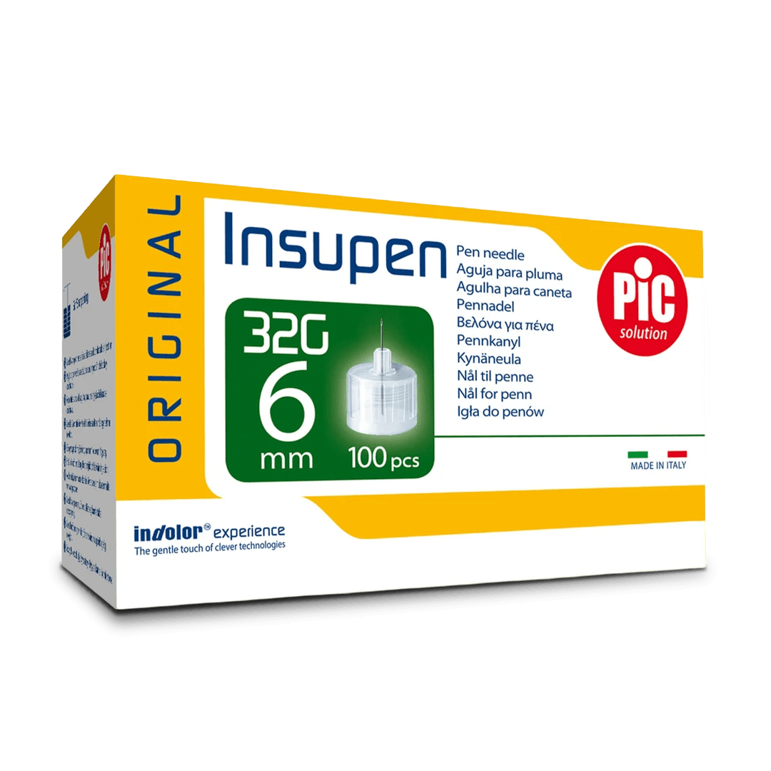 Pachet cu 100 ace sterile pentru insulină PiC Insupen Original 6mm 32G